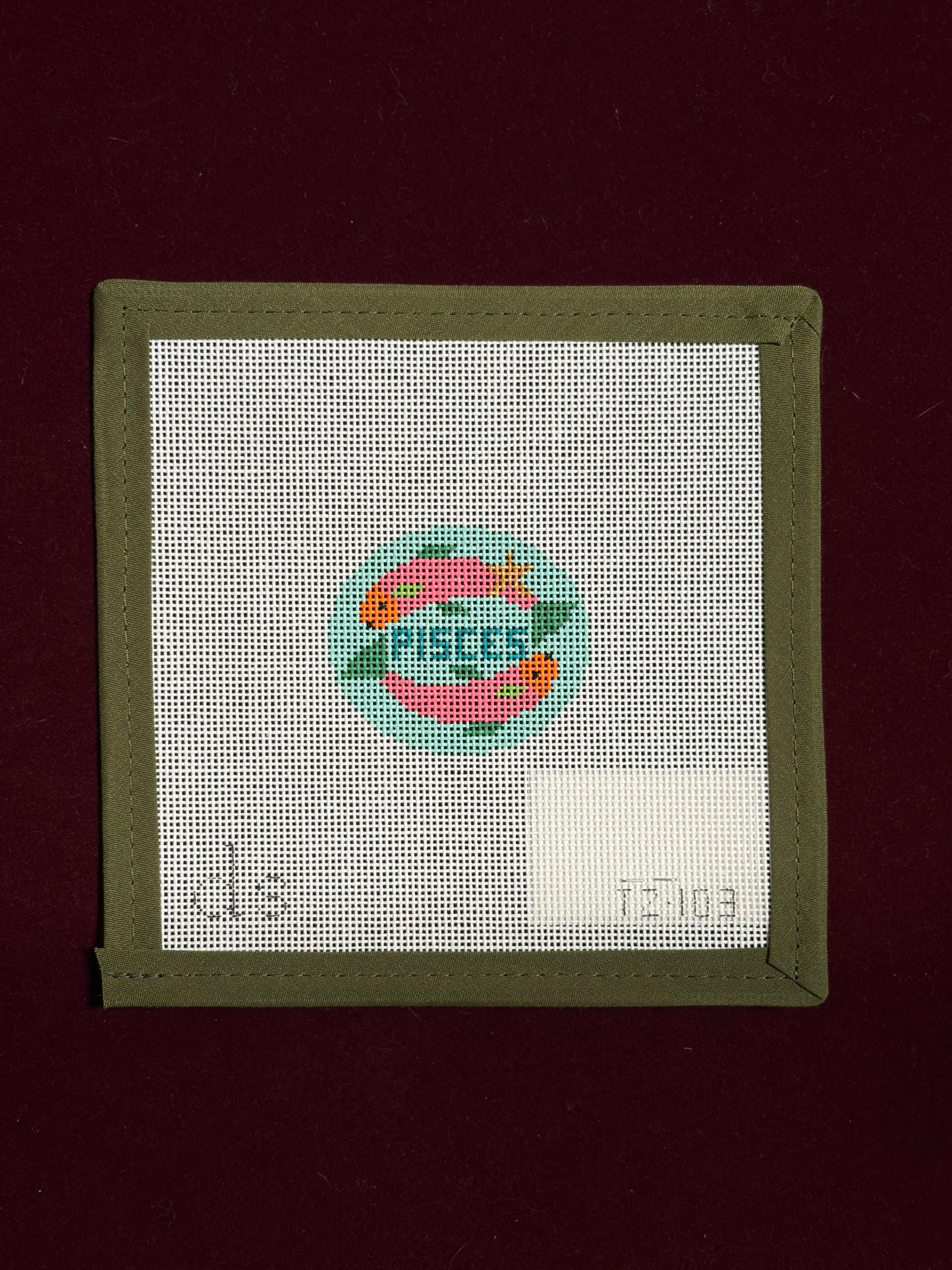 Pisces Tag Design-Canvas-Doolitte Stitchery-The Pepper Pot