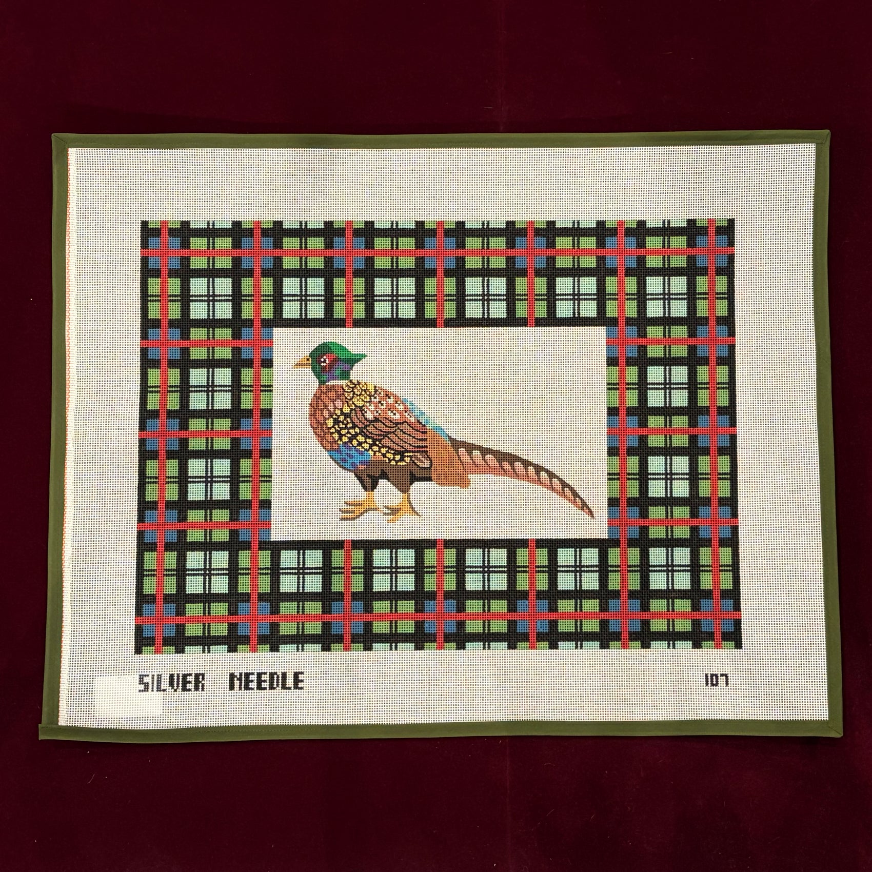 Plaid Pheasant-Canvas-Silver Needle-The Pepper Pot