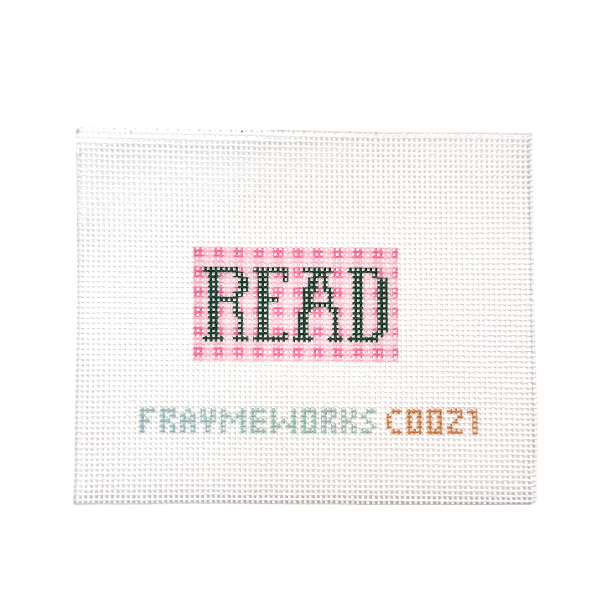 Plaid Read 1.25"x 2.25" Mini Needlepoint Canvas-Needlepoint Canvas-Fraymeworks-The Pepper Pot Barrington, IL