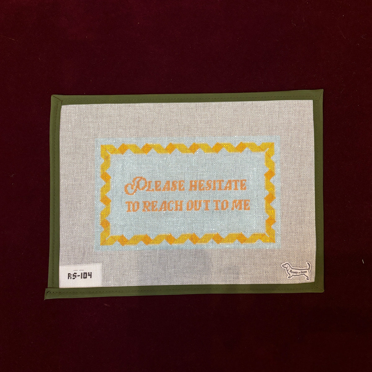 Please Hesitate-Needlepoint Canvas-Atlantic Blue Canvas-The Pepper Pot Barrington, IL
