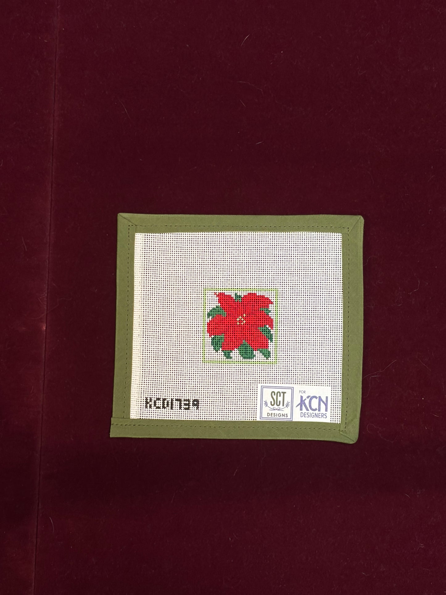 Pointsetta Square-Canvas-KCN Designers-The Pepper Pot