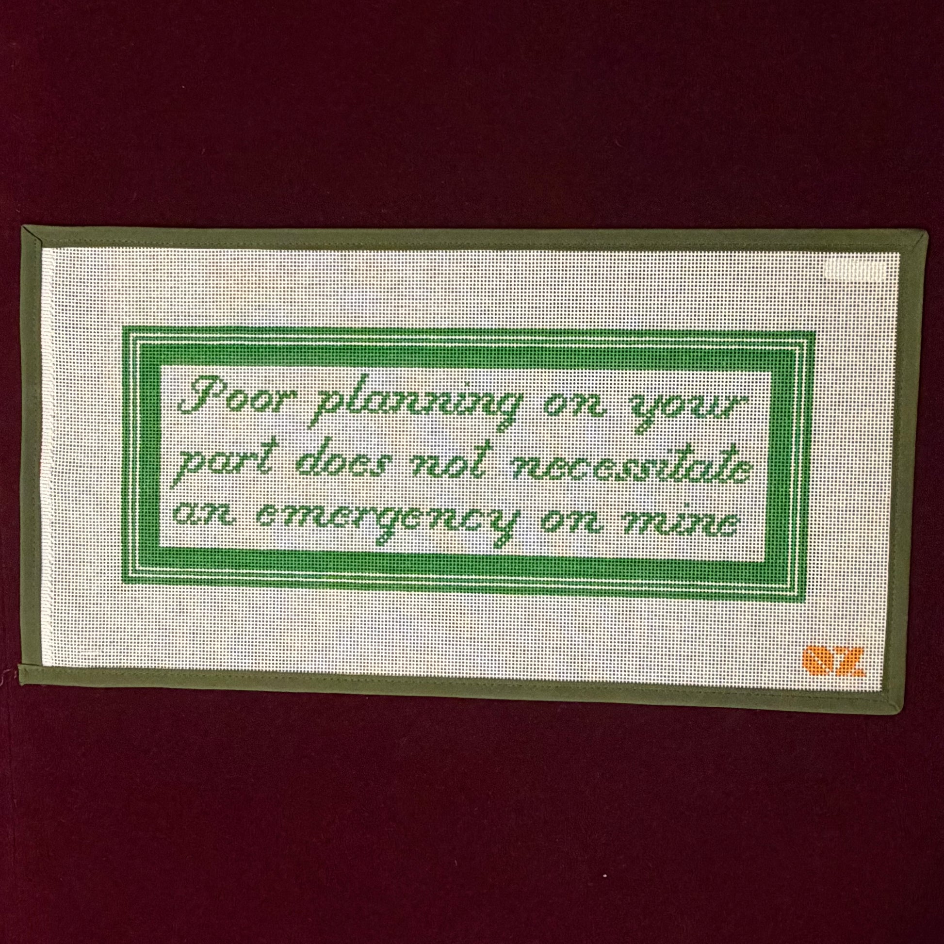 Poor Planning on Your Part Needlepoint-Canvas-Oz Needle and Thread-The Pepper Pot