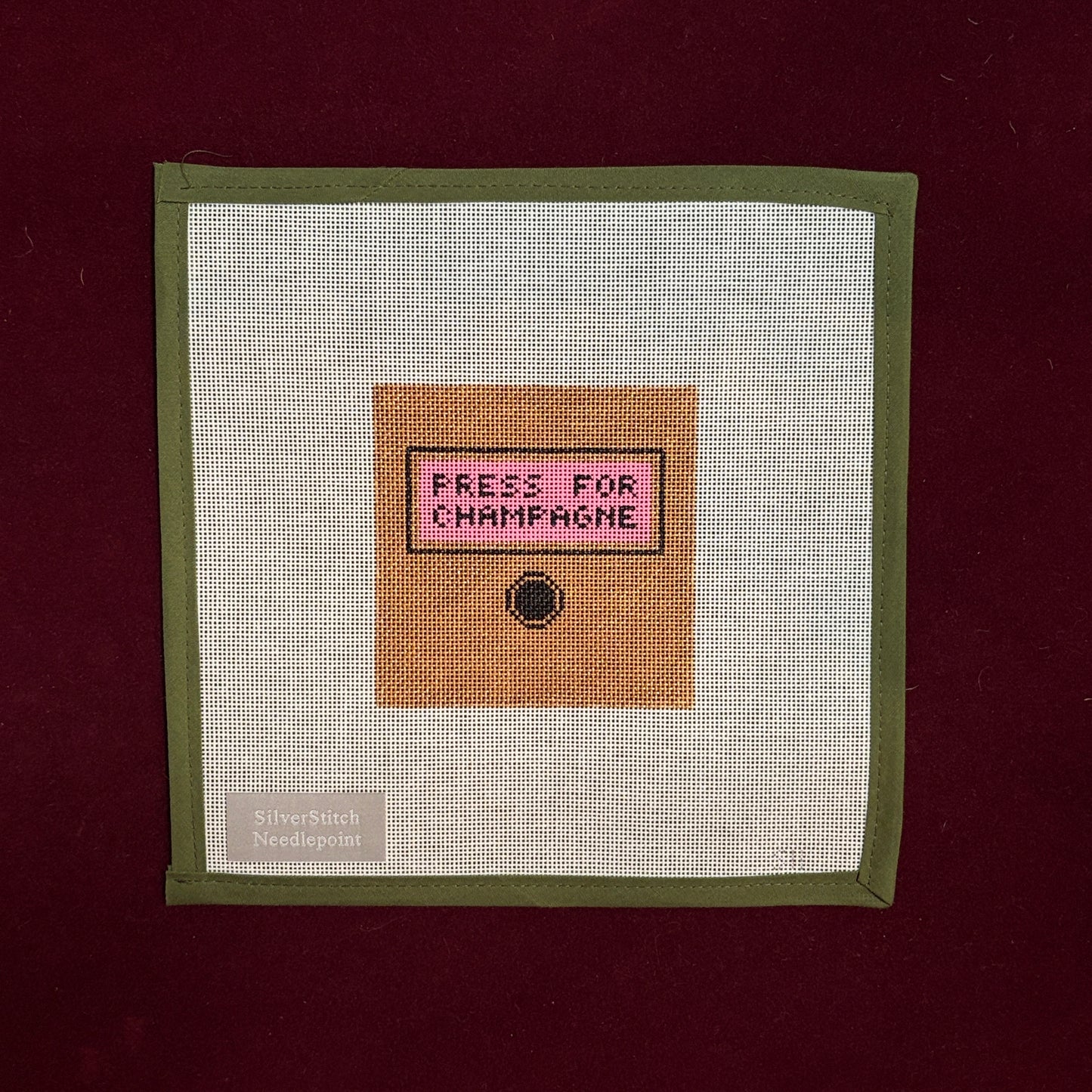 Press for Champagne-Needlepoint Canvas-Silverstitch Needlepoint-The Pepper Pot Barrington, IL