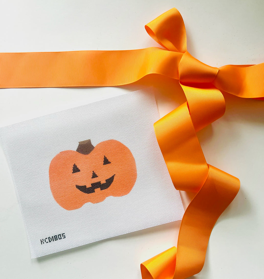 Pumpkin Face August Trunk Show-Needlepoint Canvas-KCN Designers-The Pepper Pot Barrington, IL