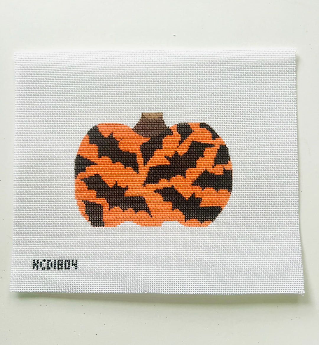 Pumpkin with Bats August Trunk Show-Needlepoint Canvas-KCN Designers-The Pepper Pot Barrington, IL