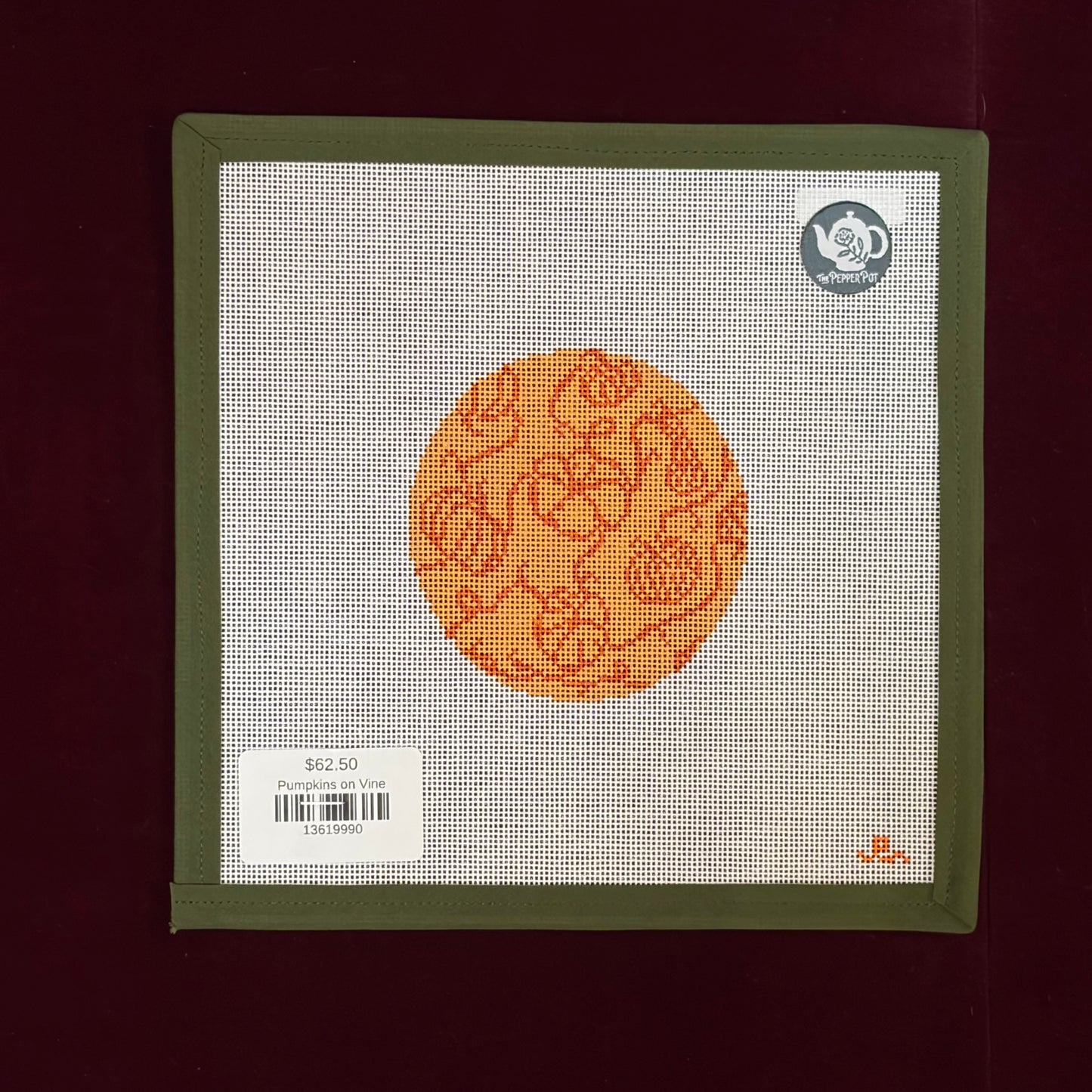 Pumpkins on Vine-Canvas-Goodpoint Needlepoint-The Pepper Pot