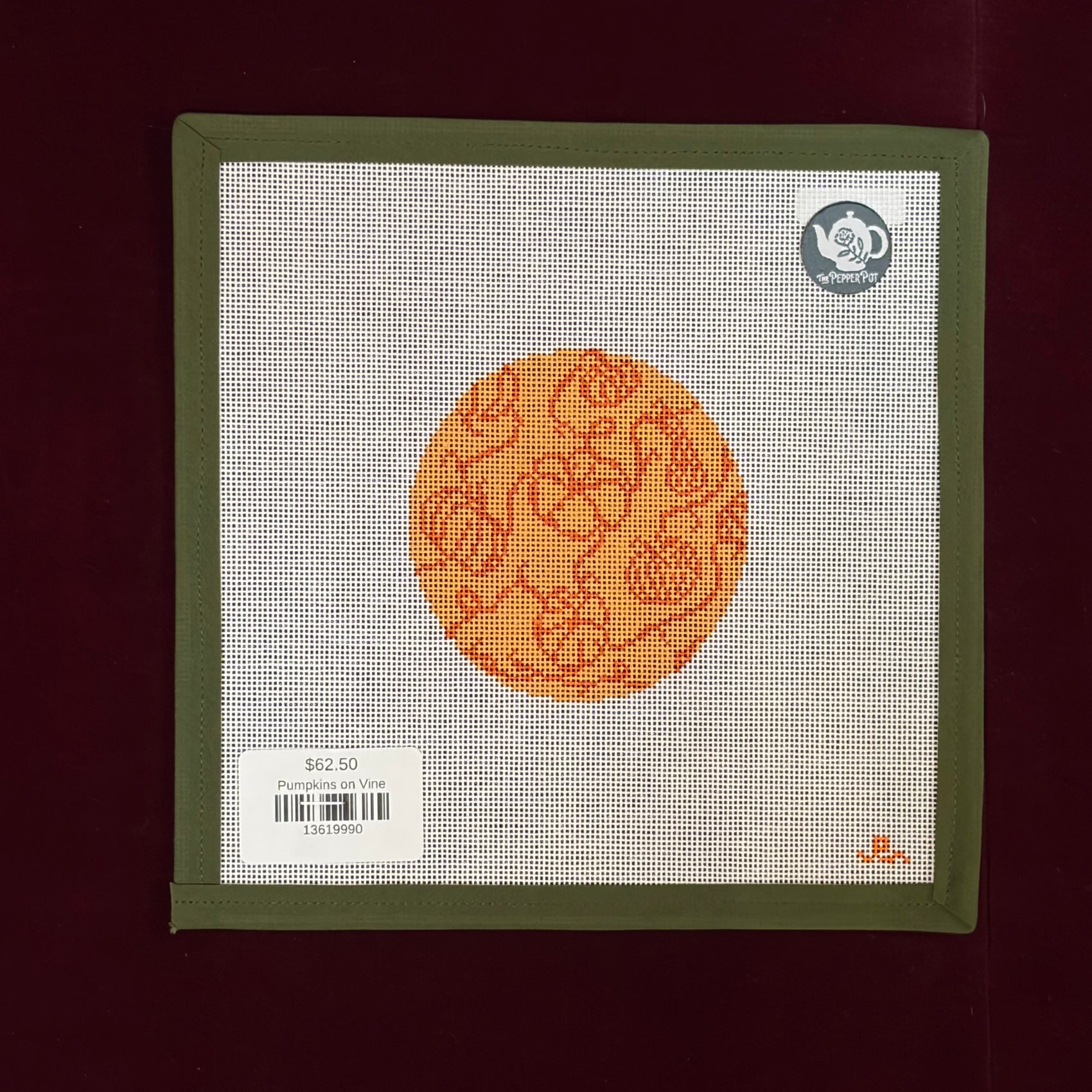 Pumpkins on Vine-Canvas-Goodpoint Needlepoint-The Pepper Pot