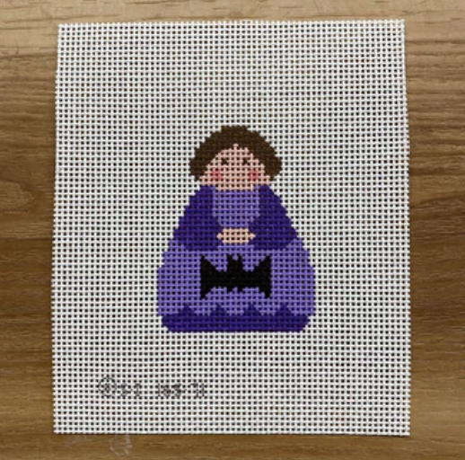 Purple Angel with Bat August Trunk Show-Needlepoint Canvas-KCN Designers-The Pepper Pot Barrington, IL