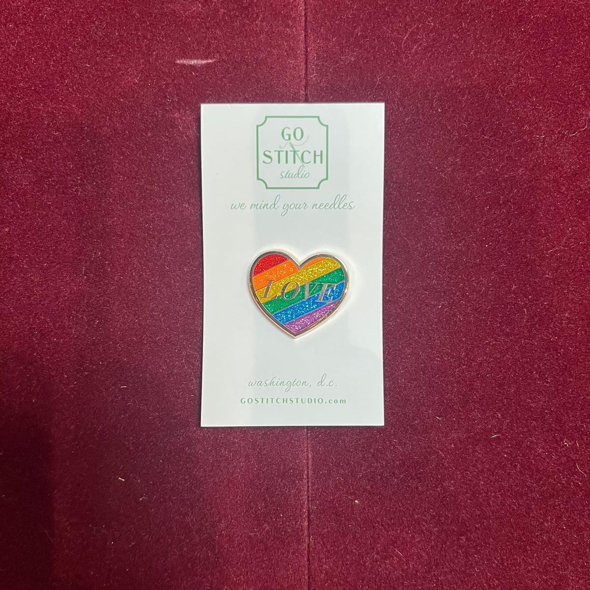 Rainbow Love Heart Needle Minder-The Pepper Pot