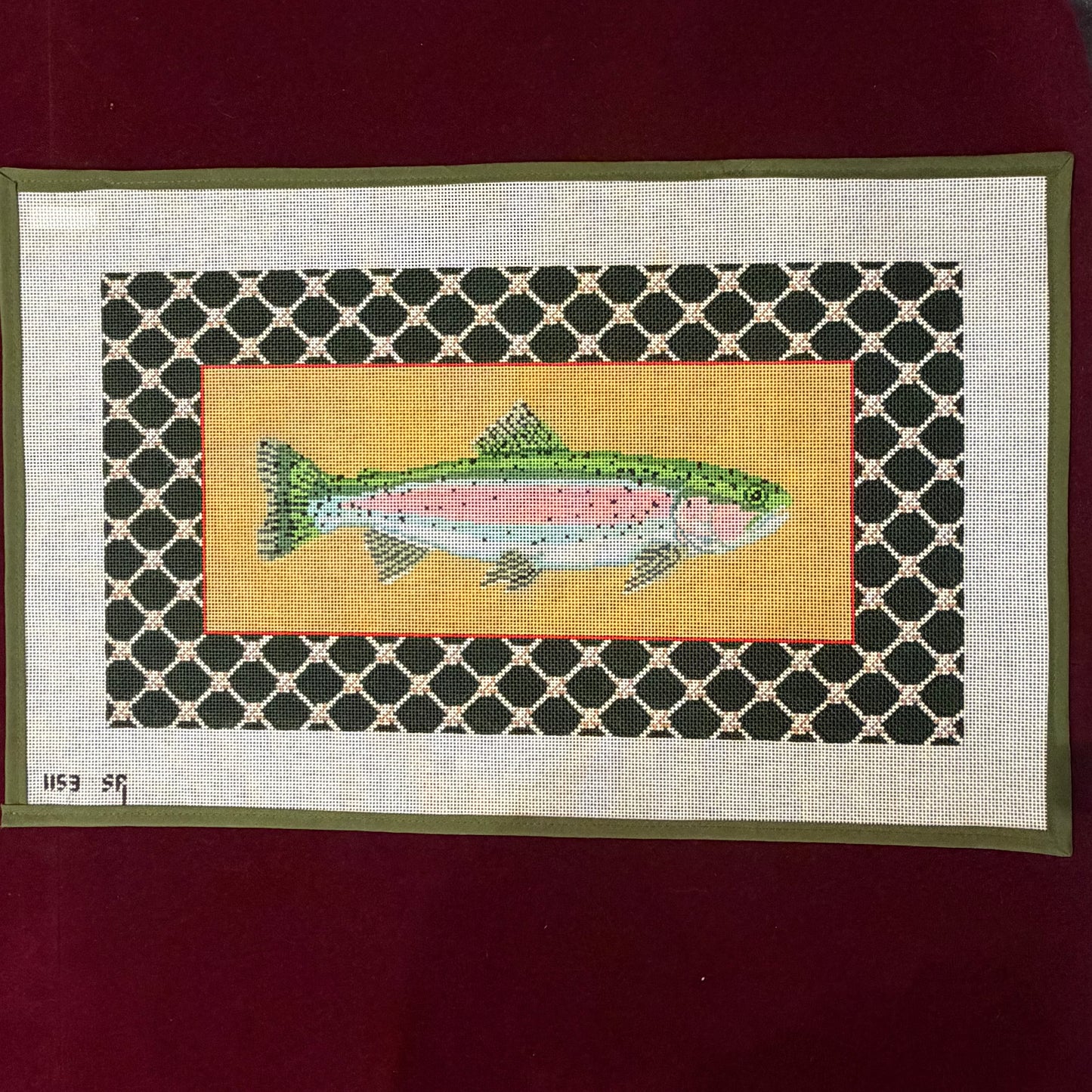 Rainbow Trout Lumbar Pillow-Canvas-Susan Roberts-The Pepper Pot