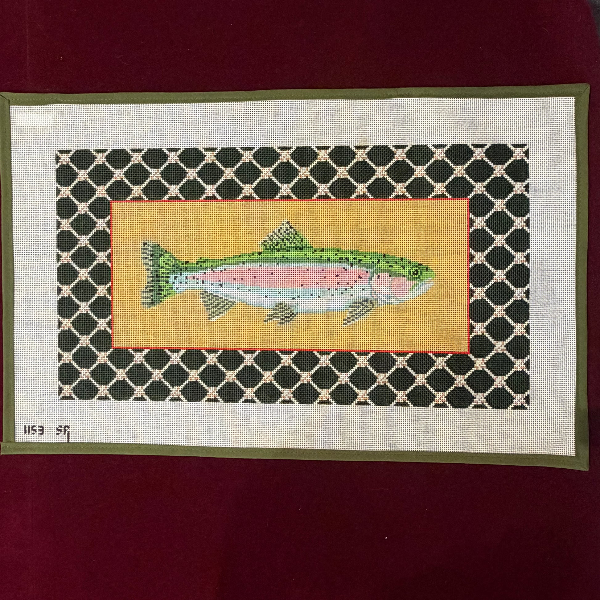 Rainbow Trout Lumbar Pillow-Canvas-Susan Roberts-The Pepper Pot
