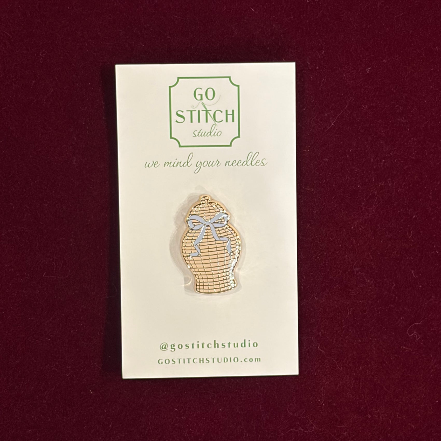 Rattan Ginger Jar Needle Minder-Needle Minder-Go Stitch Studio-The Pepper Pot