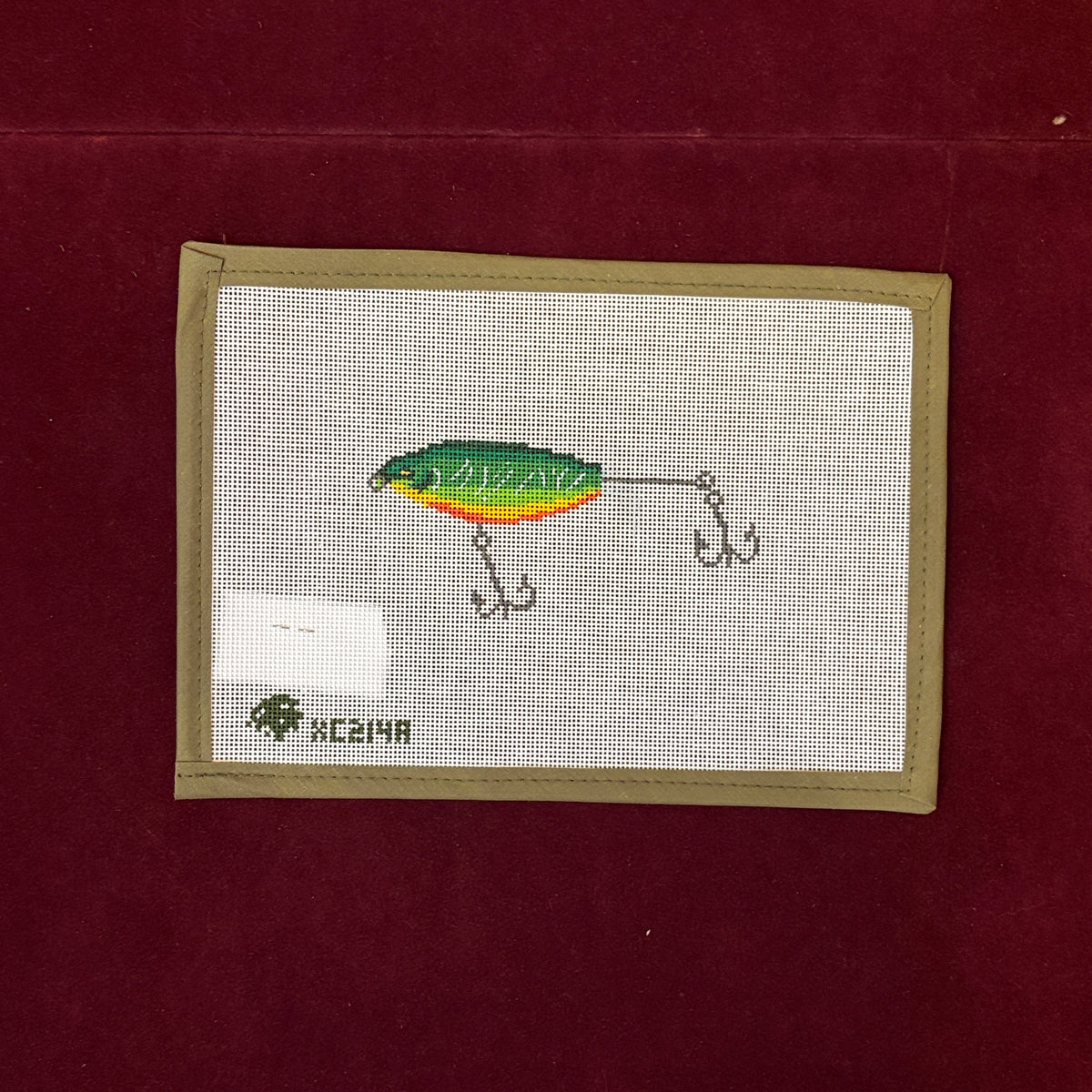 Rattle Trap Lure-Green-Needlepoint Canvas-Elm Tree-The Pepper Pot Barrington, IL