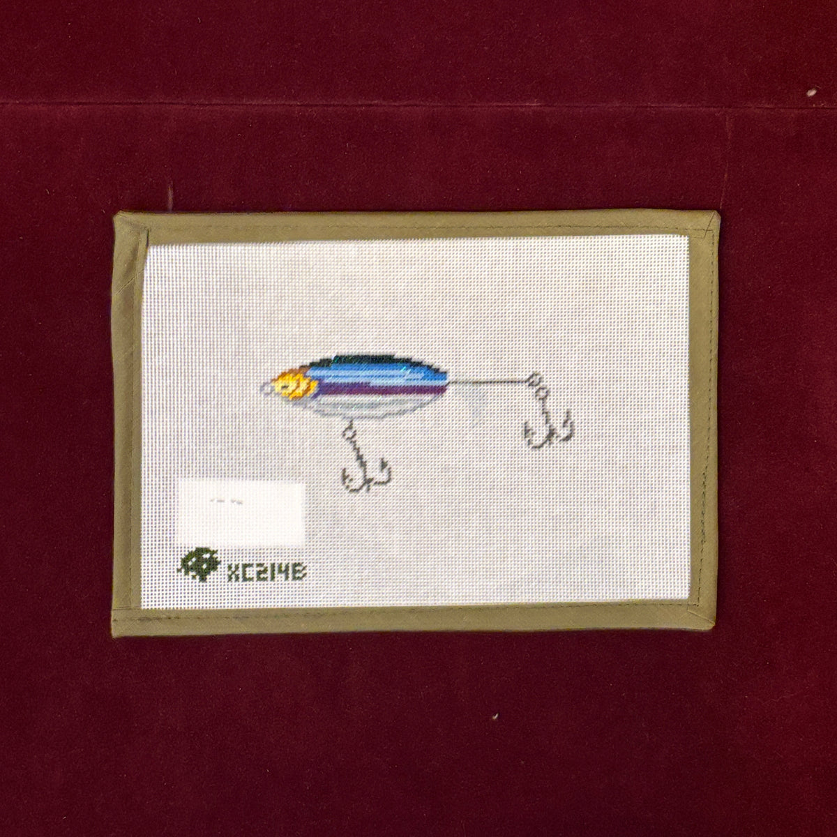 Rattle Trap Lure-Purple-Needlepoint Canvas-Elm Tree-The Pepper Pot Barrington, IL