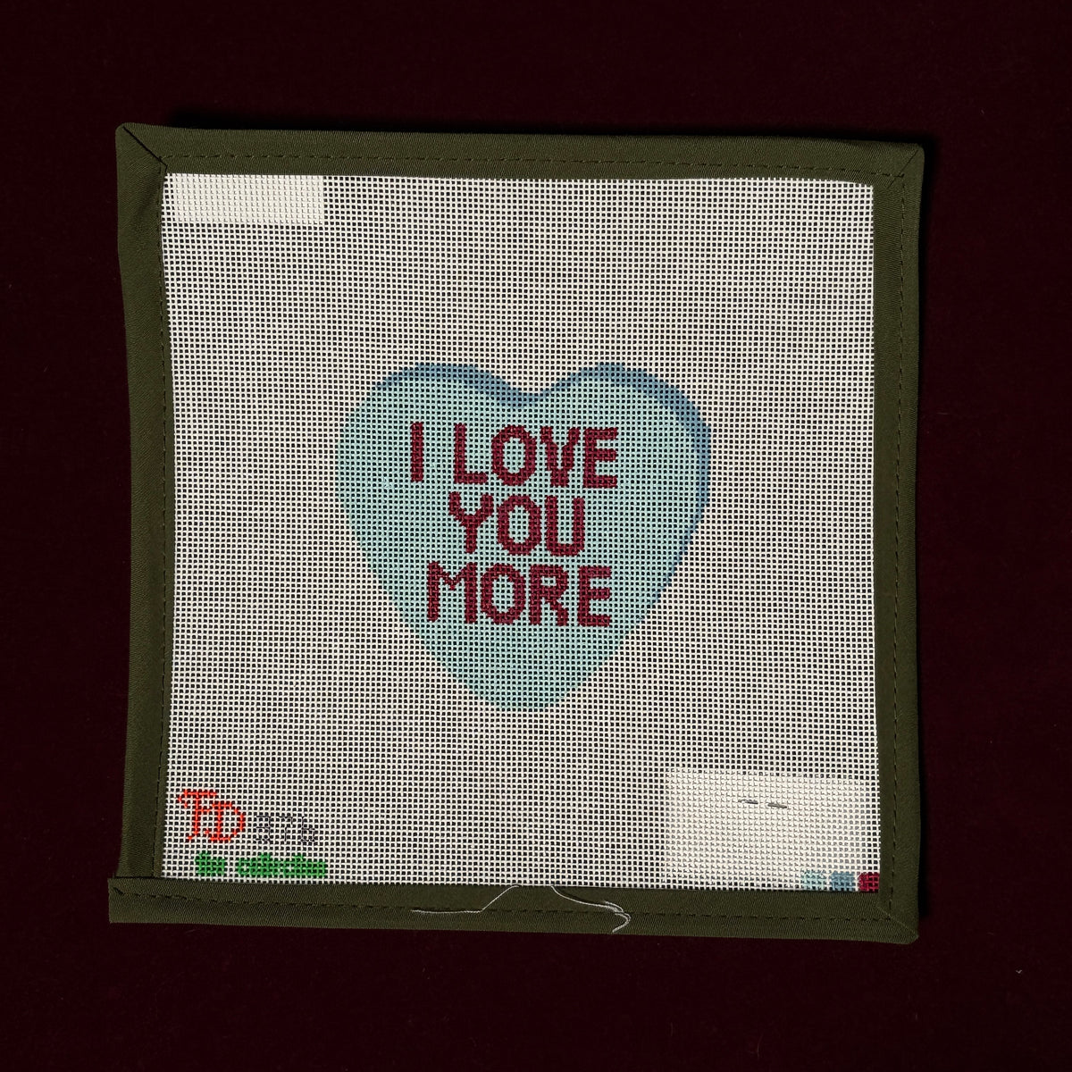 Real Valentine- I Love You More-Needlepoint Canvas-The Collection Designs-The Pepper Pot Barrington, IL