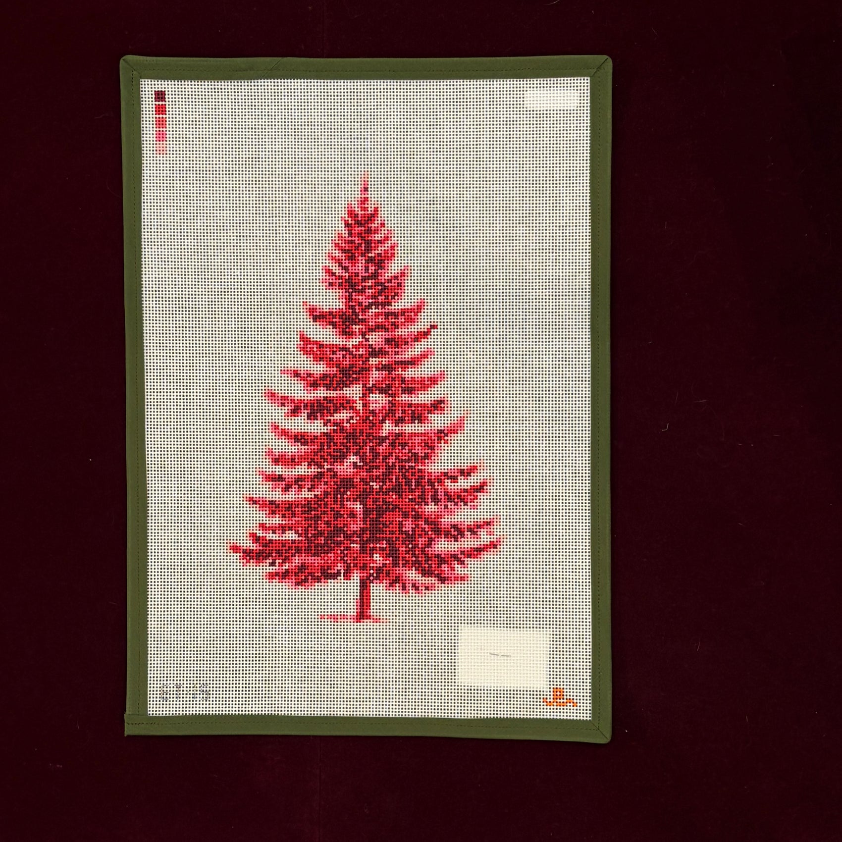 Red Fir Tree Canvas-Canvas-Goodpoint Needlepoint-The Pepper Pot