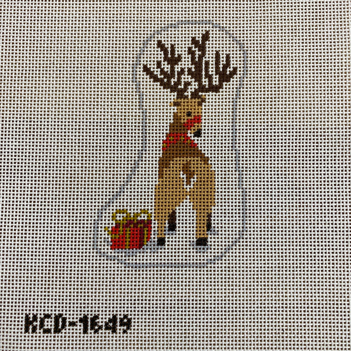 Reindeer Butt Ornament August Trunk Show-Needlepoint Canvas-KCN Designers-The Pepper Pot Barrington, IL