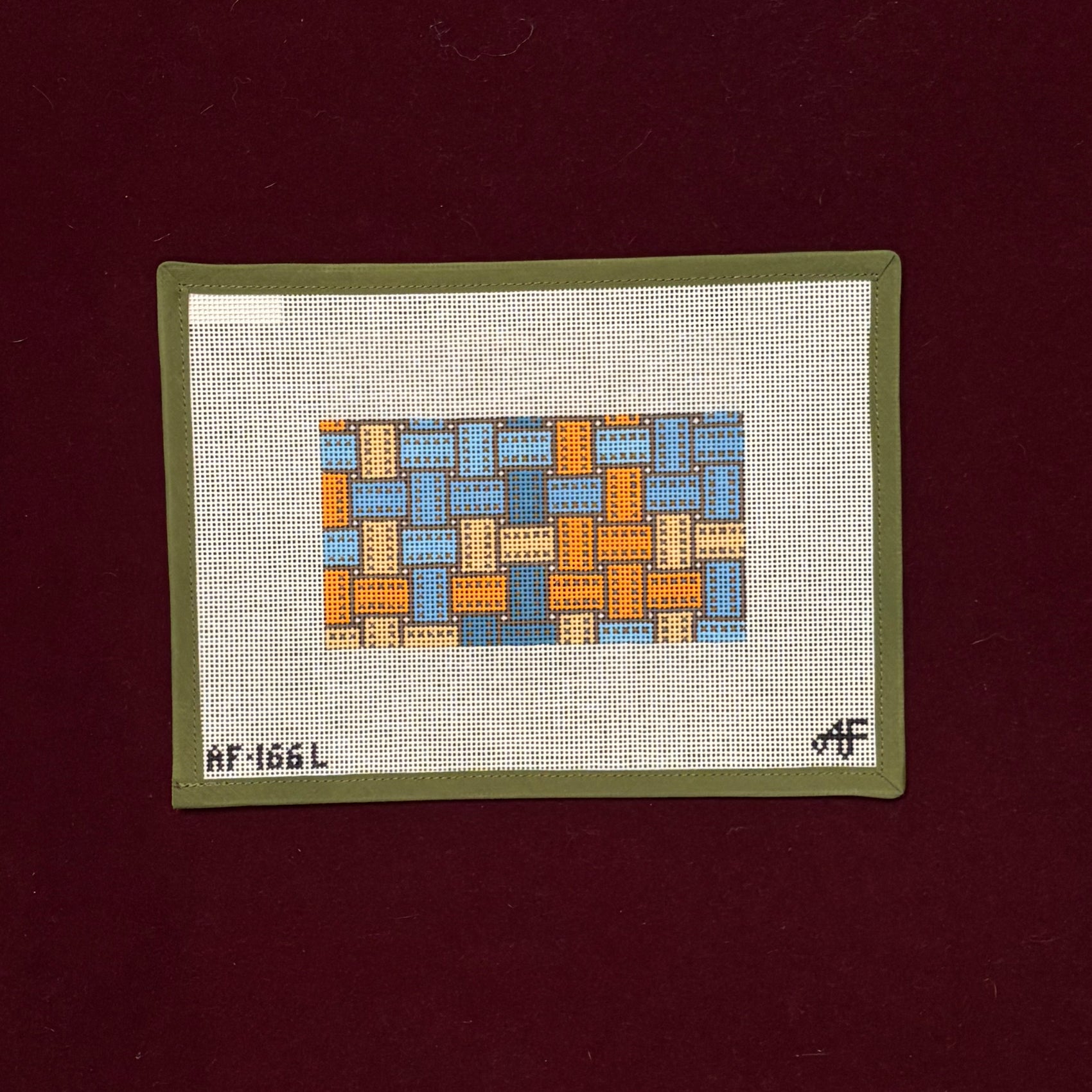 Ribbon Rectangular Insert-Canvas-Stitch Style Needlepoint-The Pepper Pot