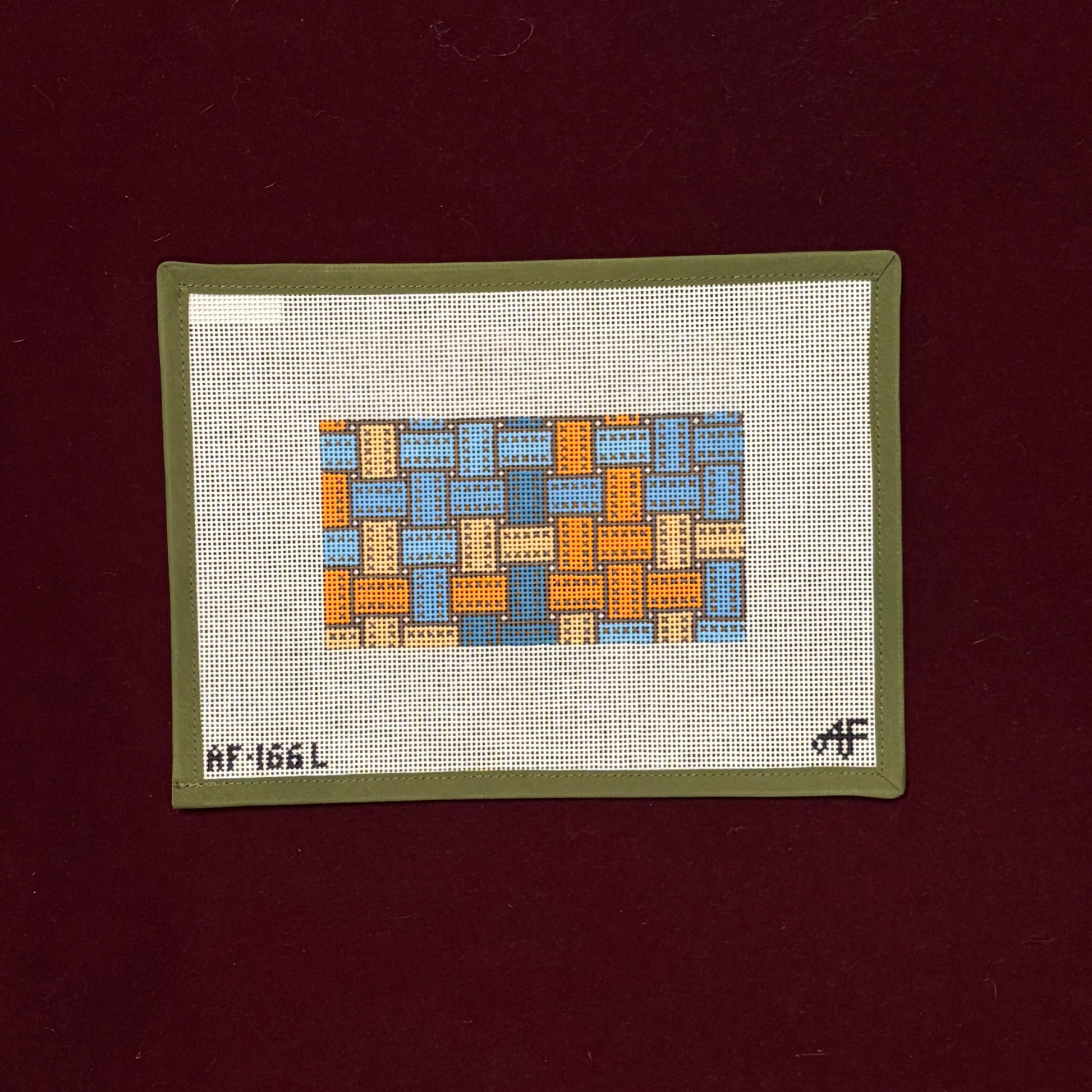 Ribbon Rectangular Insert-Canvas-Stitch Style Needlepoint-The Pepper Pot
