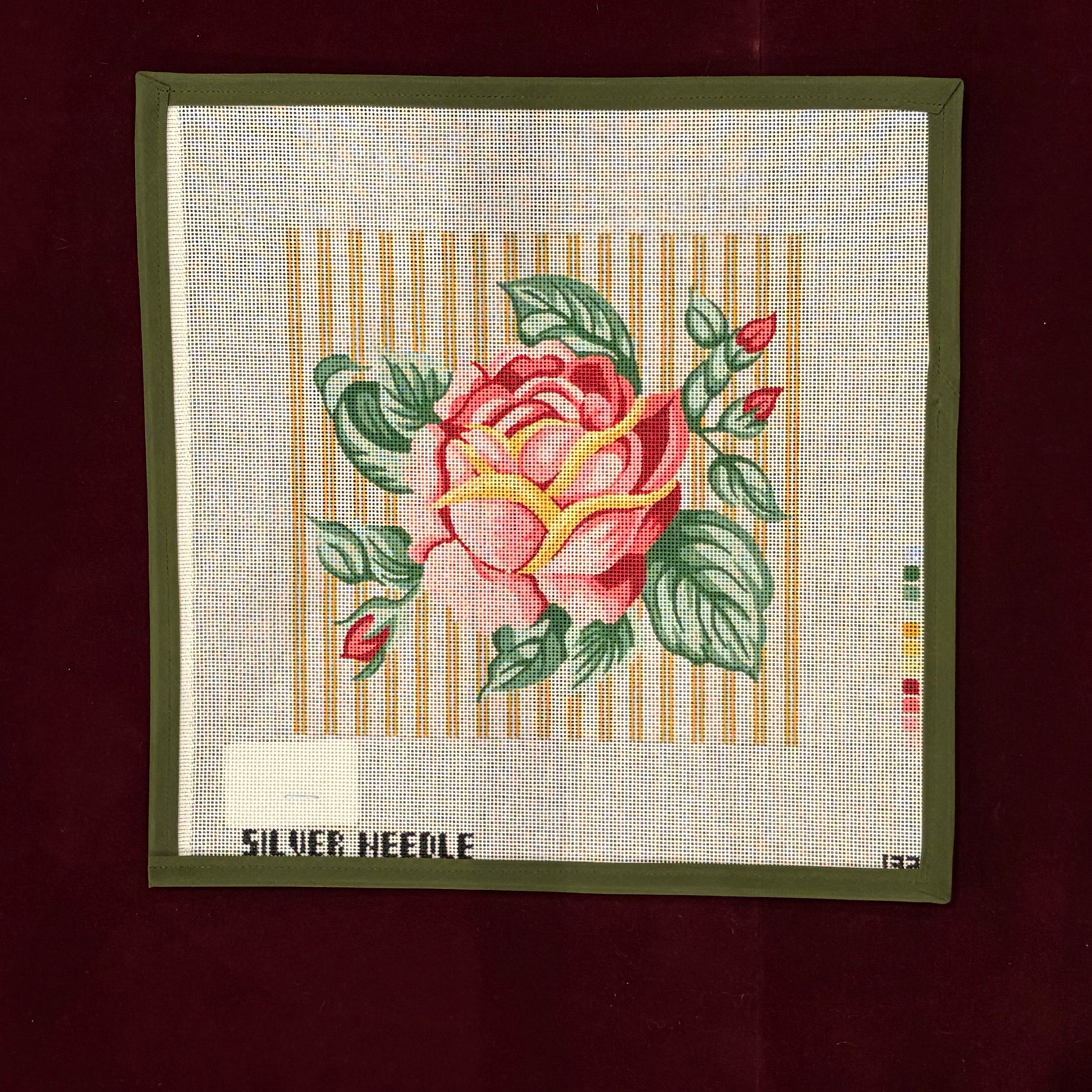 Rose Ticking-Canvas-Silver Needle-The Pepper Pot