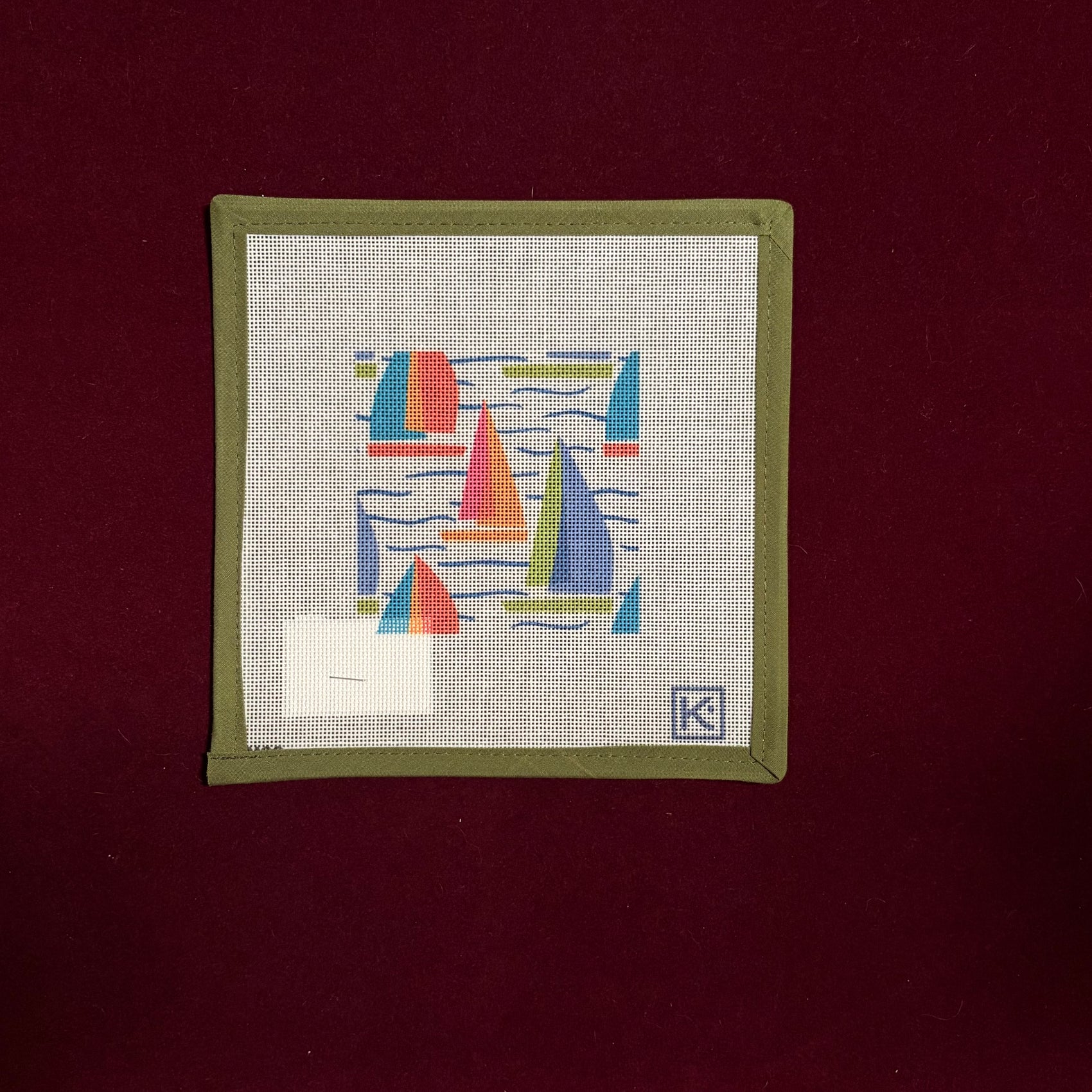 Sailboats, White-Canvas-The Collection Designs-The Pepper Pot
