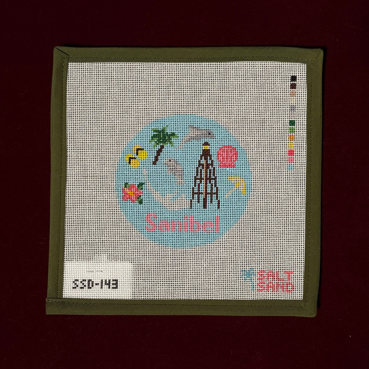 Sanibel Island Lighthouse-Needlepoint Canvas-Salt + Sand Designs-The Pepper Pot Barrington, IL