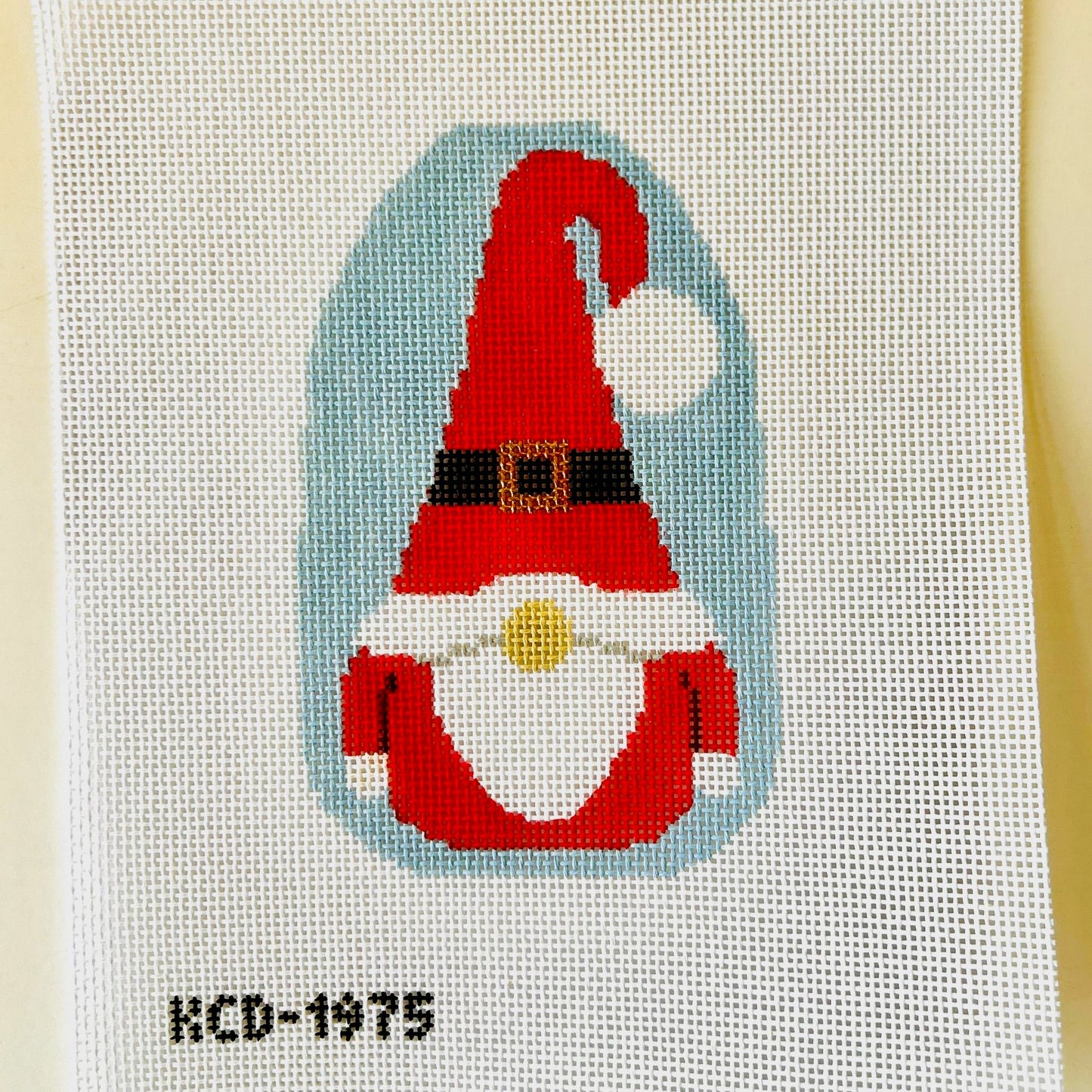 Santa Gnome August Trunk Show-Needlepoint Canvas-KCN Designers-The Pepper Pot Barrington, IL