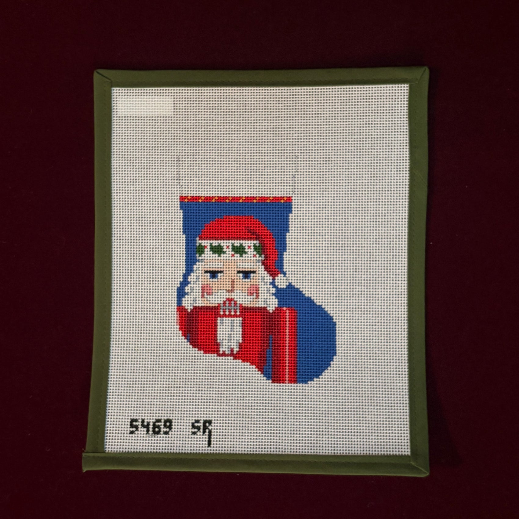 Santa Nutcracker, Mini Stocking-Canvas-Susan Roberts-The Pepper Pot