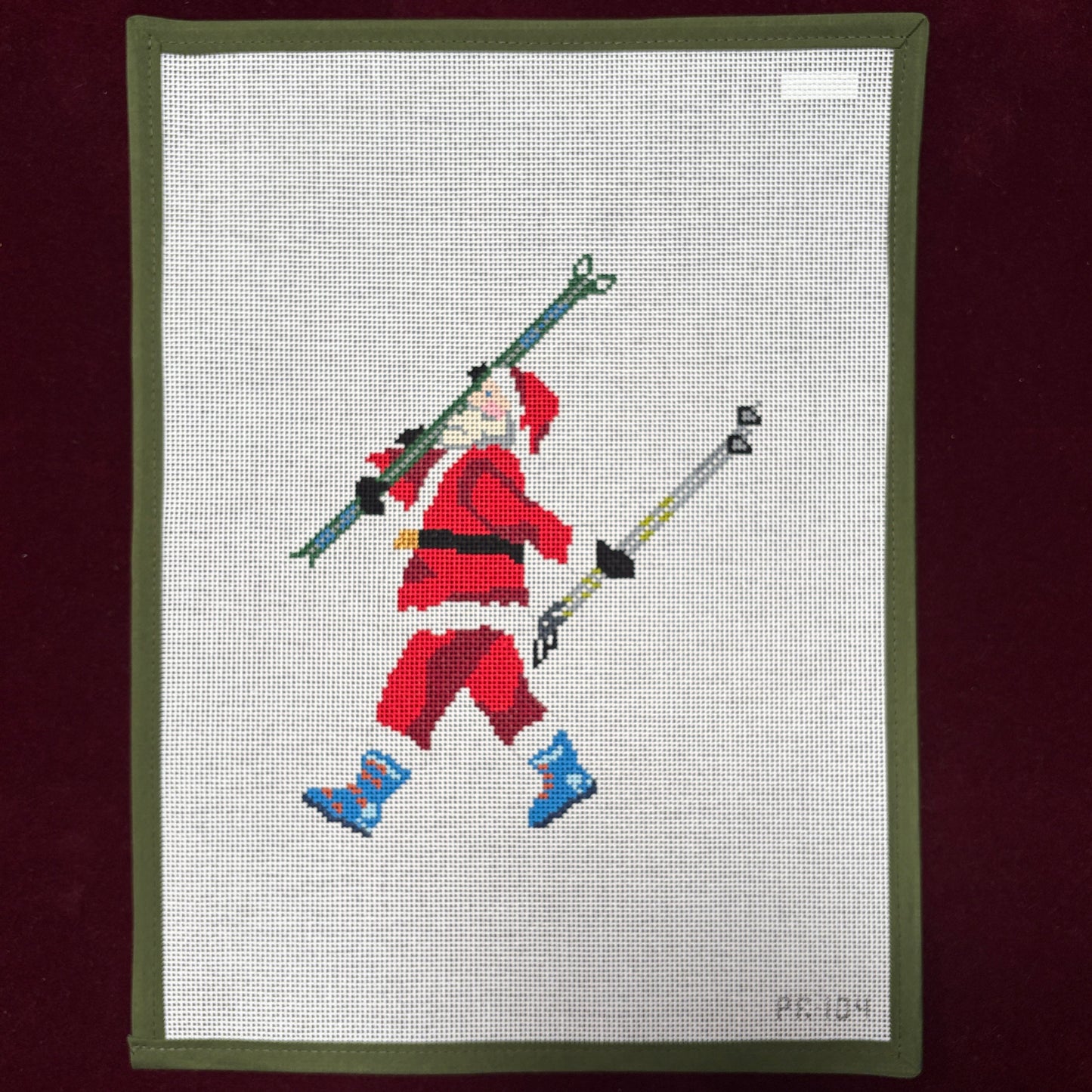 Santa Skier-Needlepoint Canvas-Stitchtent-The Pepper Pot Barrington, IL