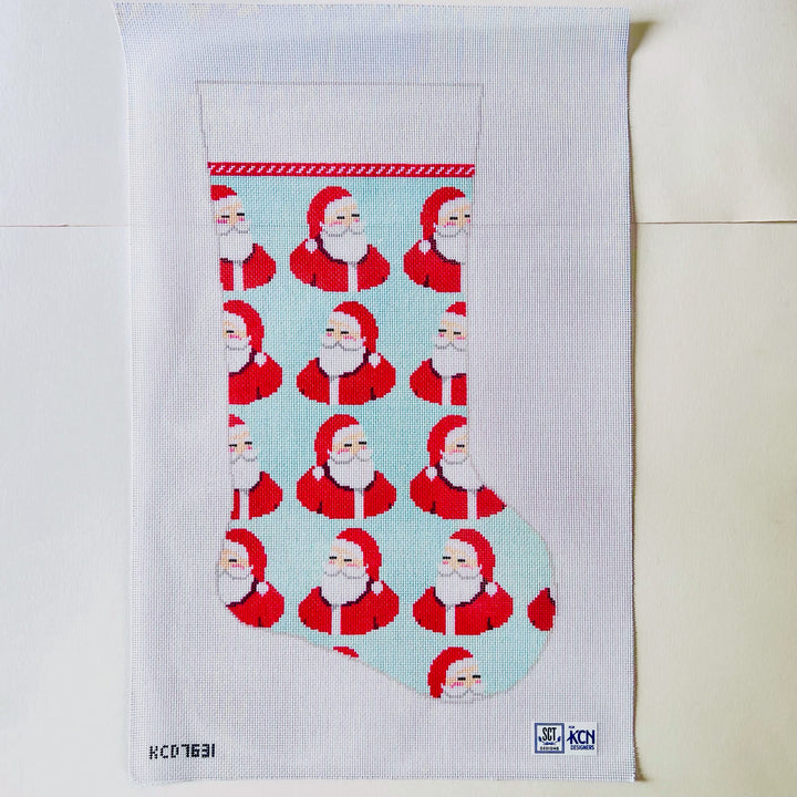 Santa Stocking August Trunk Show-Needlepoint Canvas-KCN Designers-The Pepper Pot Barrington, IL
