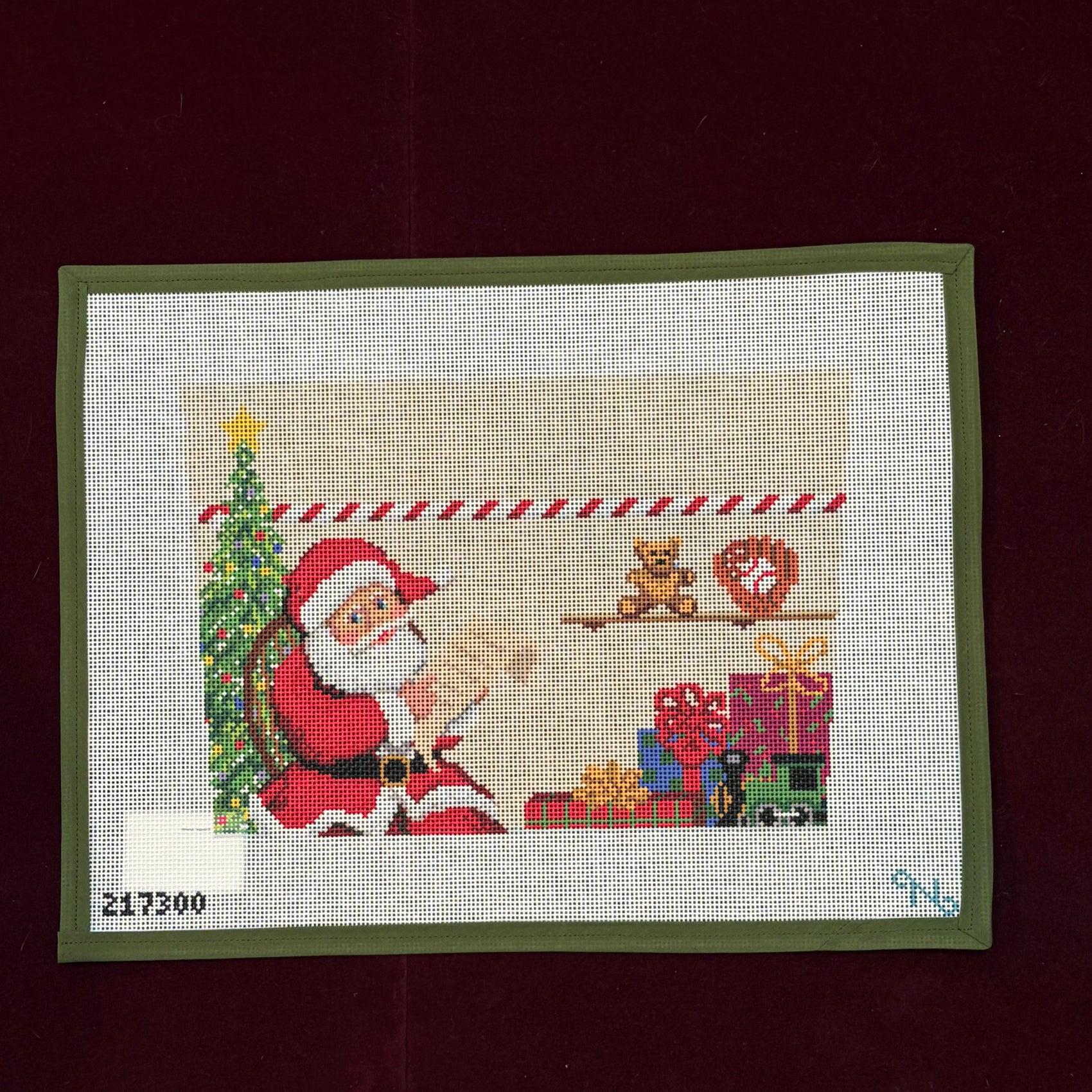 Santas List - Stocking Cuff Canvas-Canvas-Needlepaint-The Pepper Pot