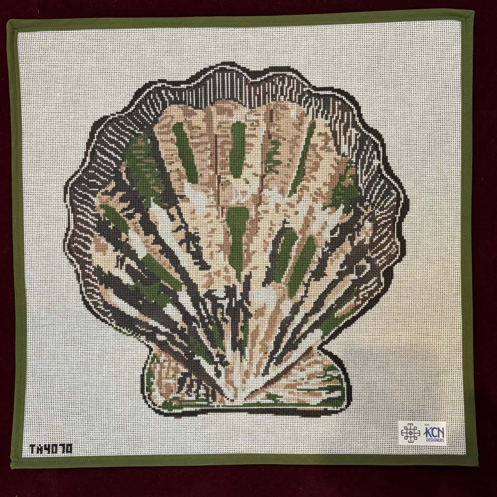 Scallop Canvas - Brown-Needlepoint Canvas-Thorn Alexander-The Pepper Pot Barrington, IL