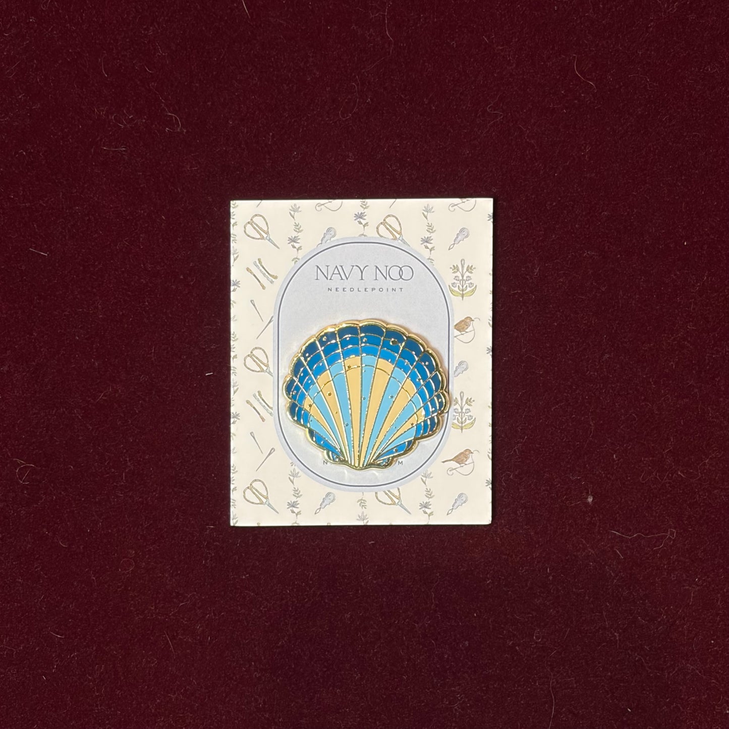 Scallop Shell Needle Minder-Needle Minder-Navy Noo-The Pepper Pot