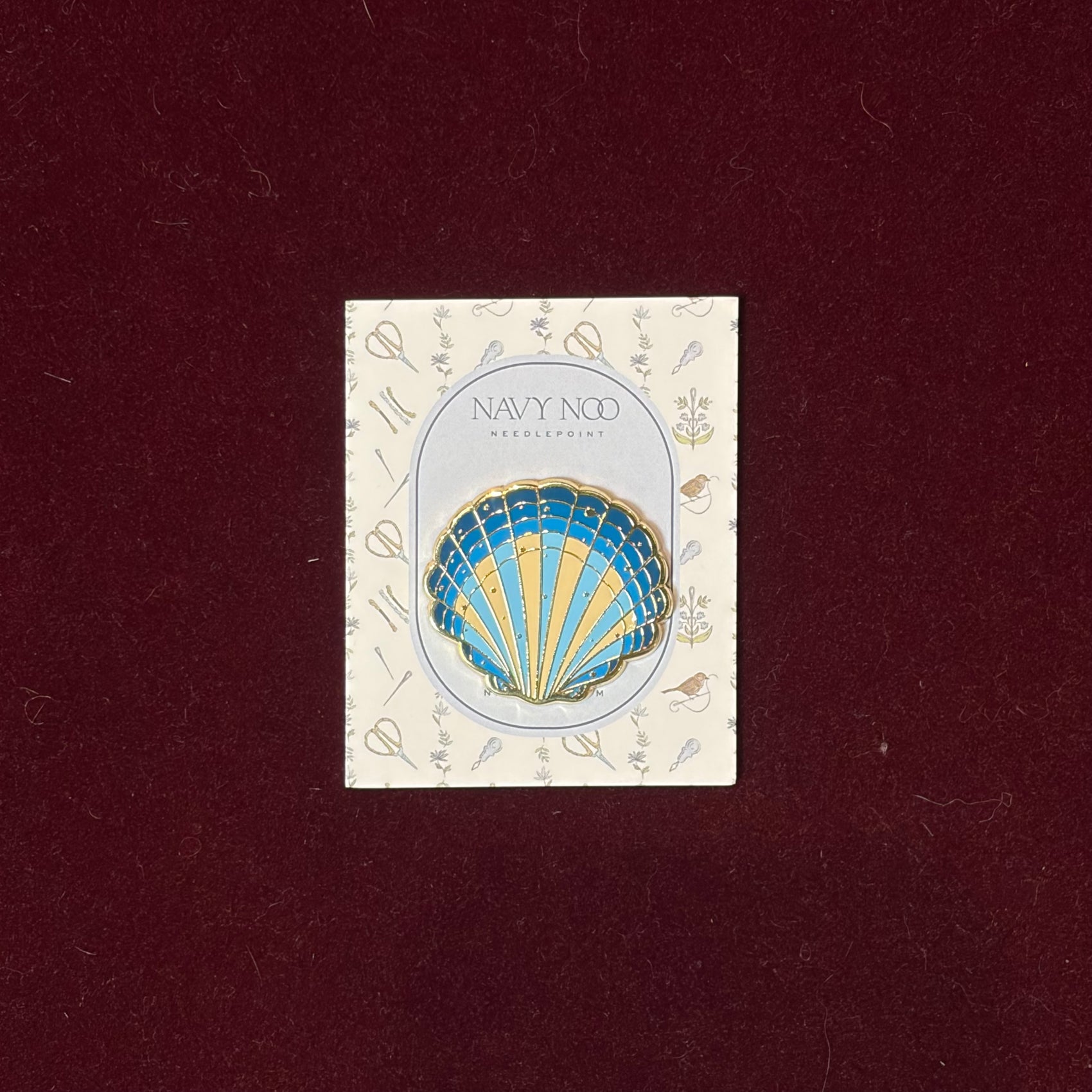 Scallop Shell Needle Minder-Needle Minder-Navy Noo-The Pepper Pot