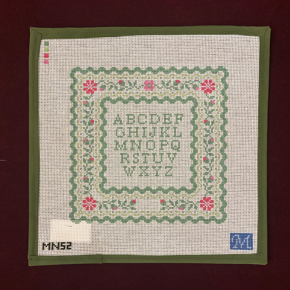 Scalloped Buds Frame-Needlepoint Canvas-Maura Nolan Designs-The Pepper Pot Barrington, IL