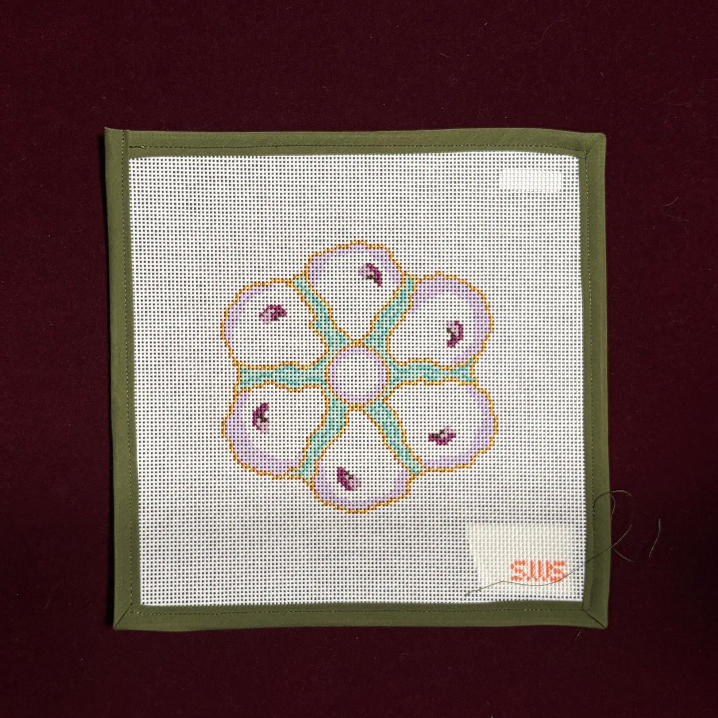 Seafoam Oyster Plate-Canvas-Stitching with Stacey-The Pepper Pot