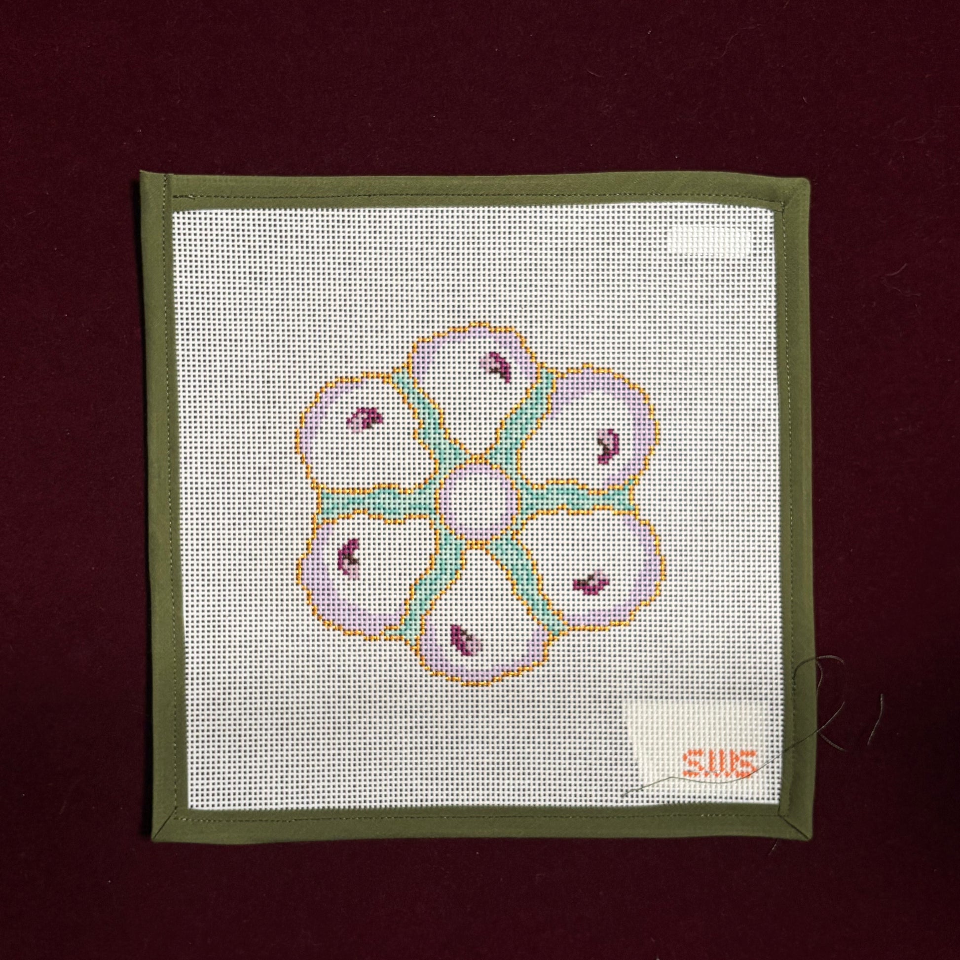 Seafoam Oyster Plate-Canvas-Stitching with Stacey-The Pepper Pot