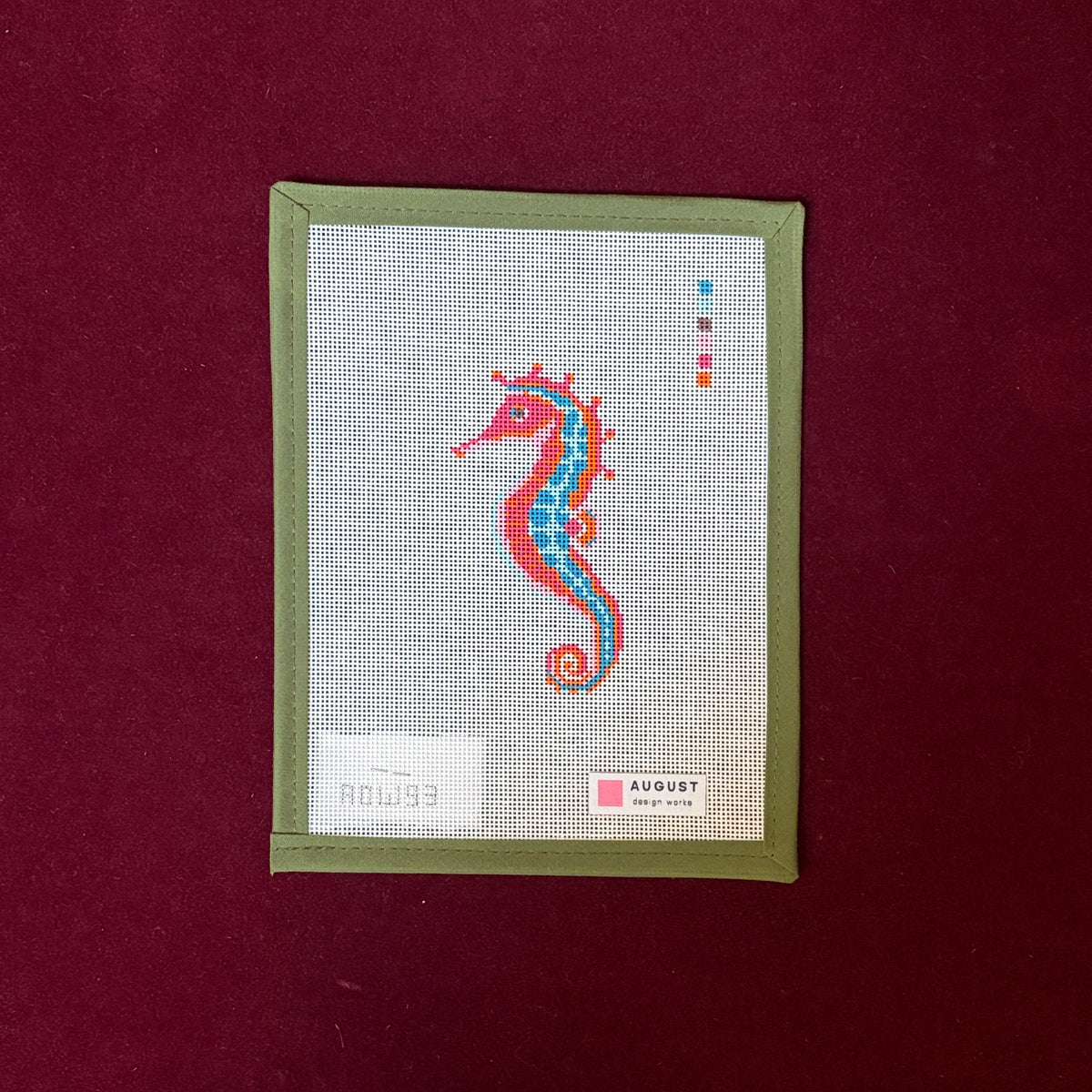 Seahorse-Needlepoint Canvas-August Design Works-The Pepper Pot Barrington, IL