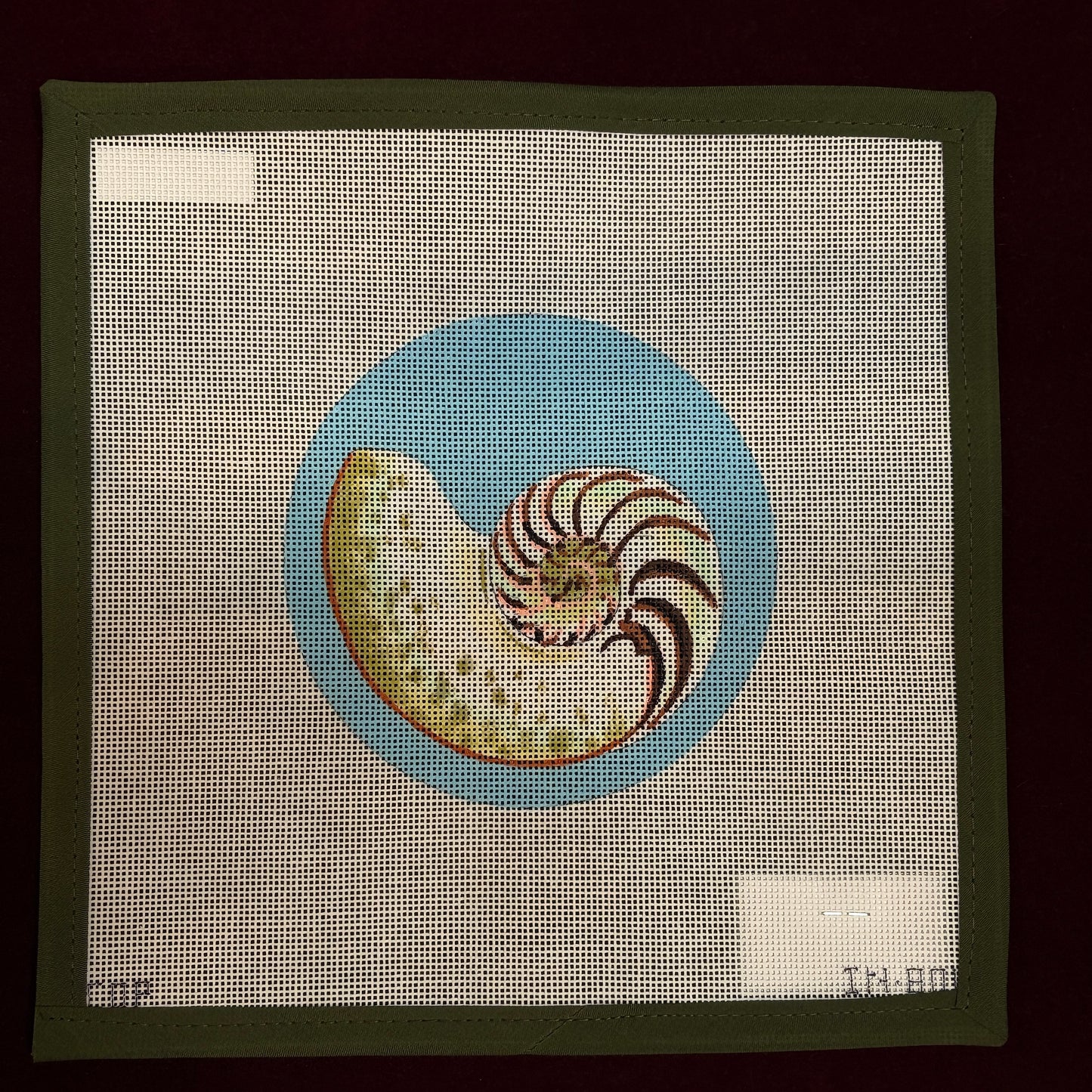 Seashell-Needlepoint Canvas-Colors of Praise-The Pepper Pot Barrington, IL