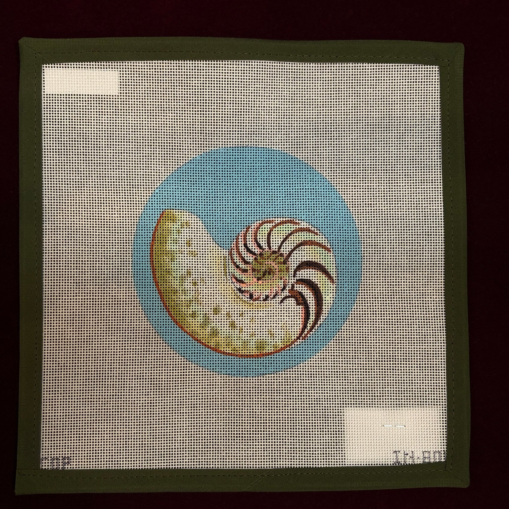 Seashell-Needlepoint Canvas-Colors of Praise-The Pepper Pot Barrington, IL