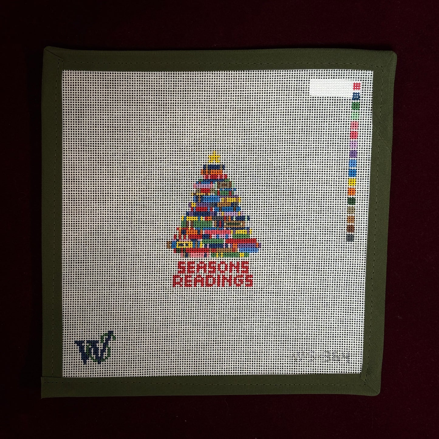 Seasons Readings-Needlepoint Canvas-Wipstitch-The Pepper Pot Barrington, IL