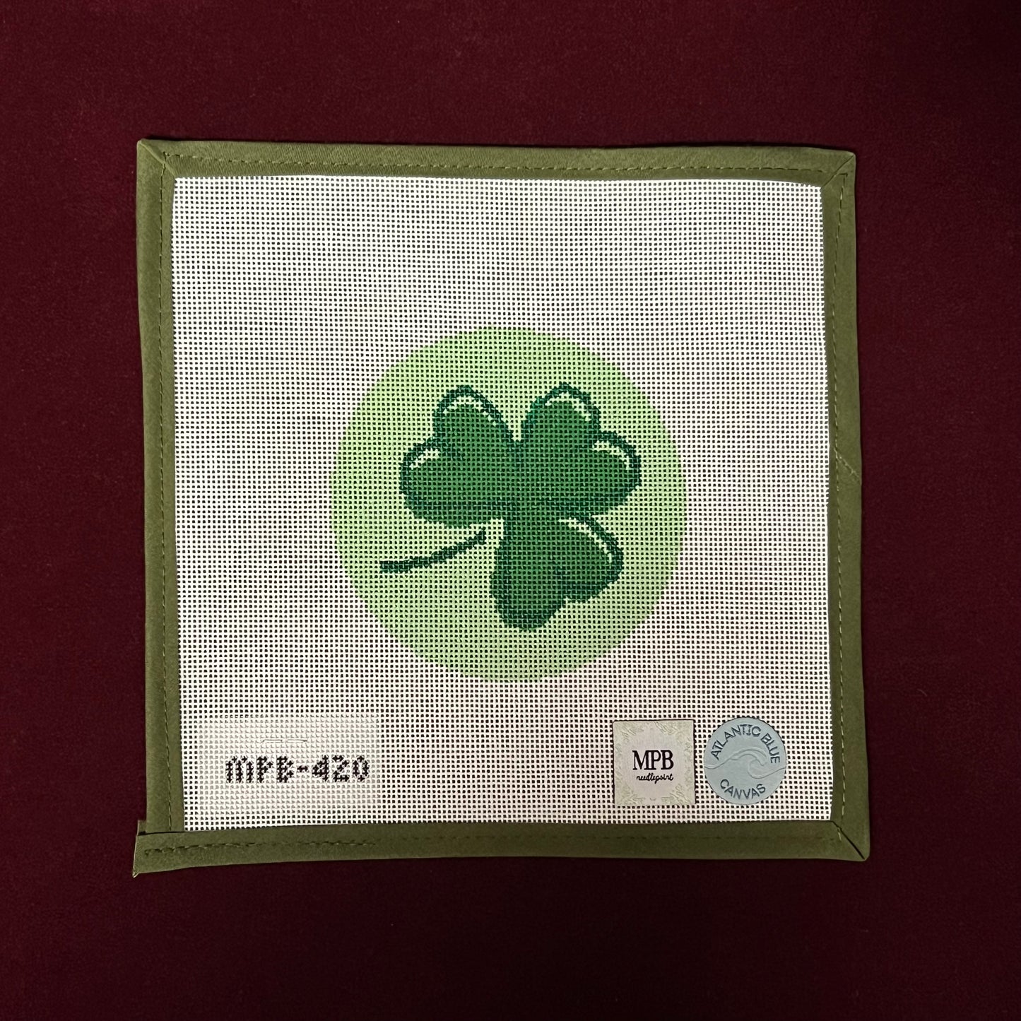 Shamrock Round-Needlepoint Canvas-MPB Needlepoint-The Pepper Pot Barrington, IL