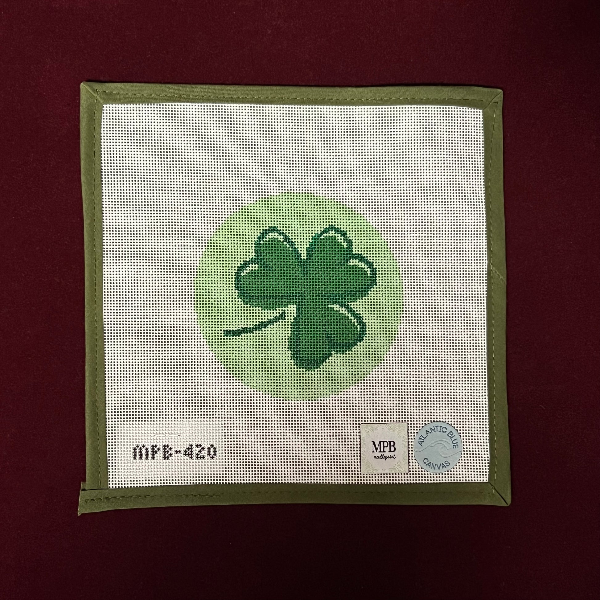 Shamrock Round-Needlepoint Canvas-MPB Needlepoint-The Pepper Pot Barrington, IL