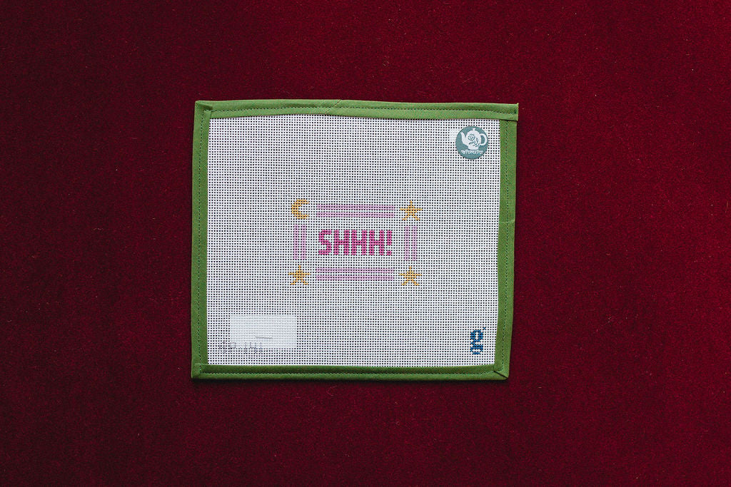 SHHH-Canvas-Goodpoint Needlepoint-Shhh - Pink-The Pepper Pot