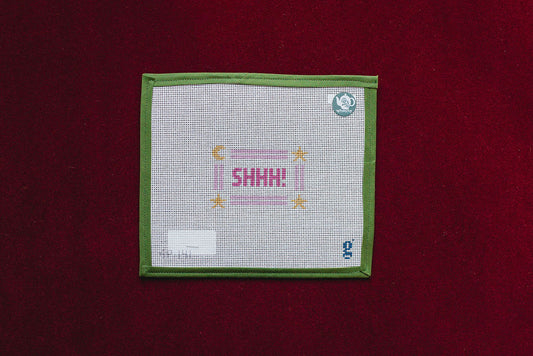 SHHH-Canvas-Goodpoint Needlepoint-Shhh - Pink-The Pepper Pot
