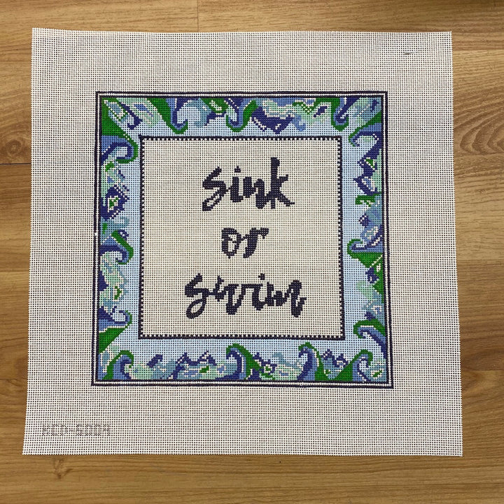 Sink or Swim August Trunk Show-Needlepoint Canvas-KCN Designers-The Pepper Pot Barrington, IL
