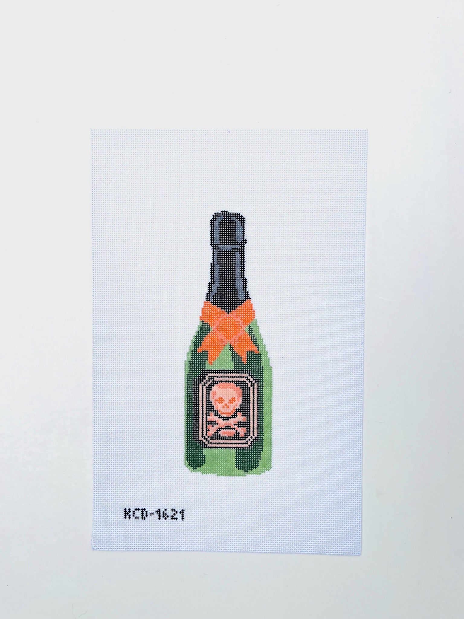 Skeleton Bottle Canvas August Trunk Show-Needlepoint Canvas-KCN Designers-The Pepper Pot Barrington, IL