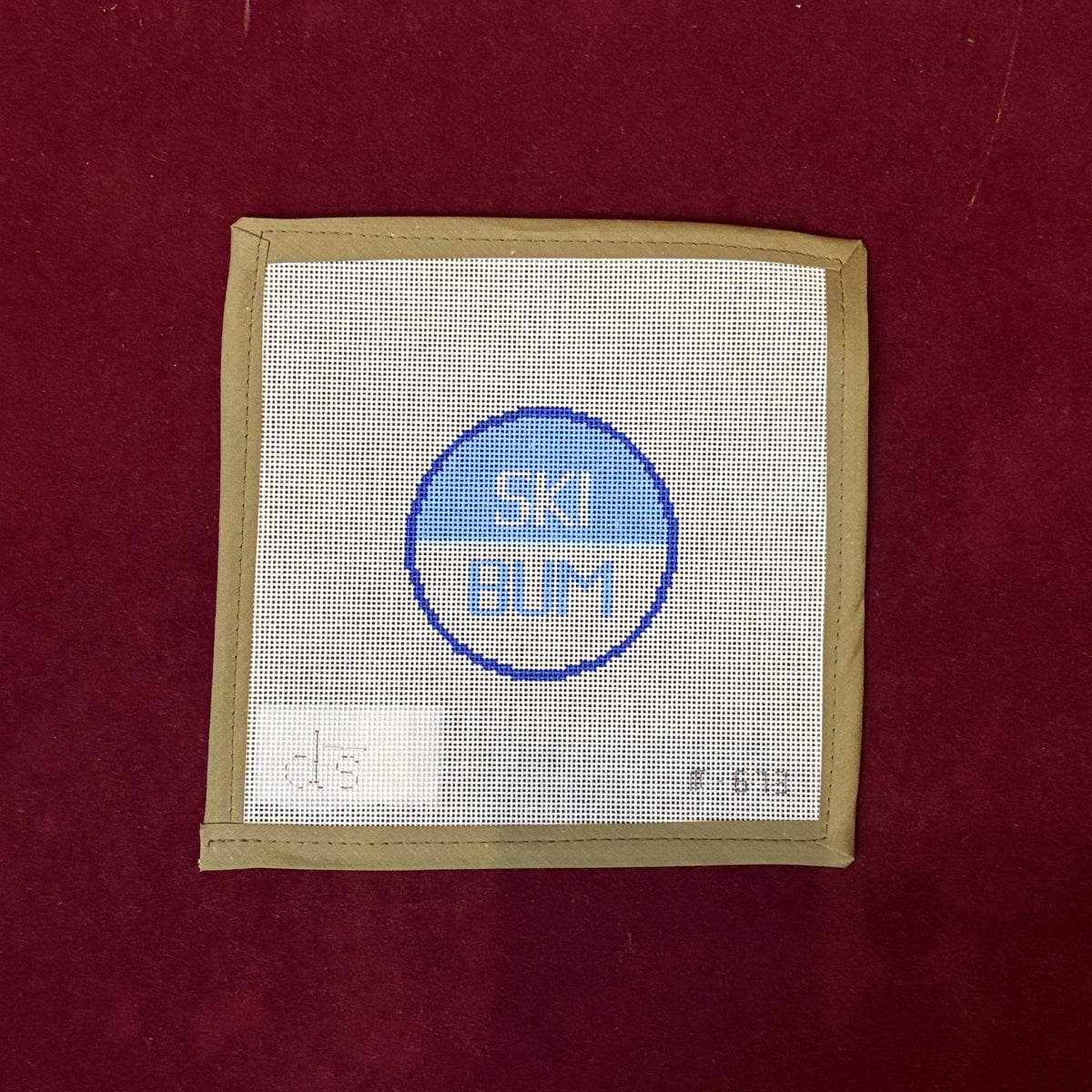 Ski Bum Badge-Needlepoint Canvas-Doolittle Stitchery-The Pepper Pot Barrington, IL