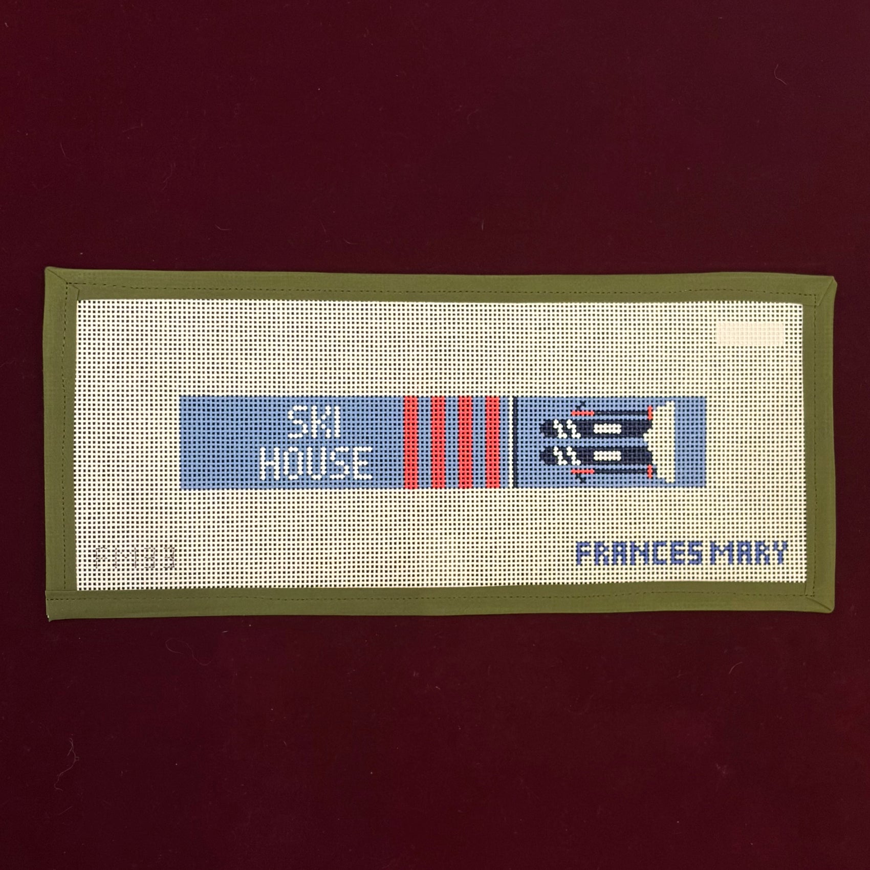 Ski House Key Fob-Canvas-Francis Mary Needlepoint-The Pepper Pot