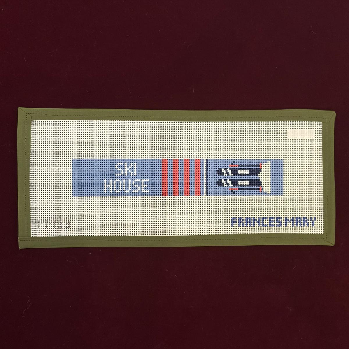 Ski House Key Fob-Needlepoint Canvas-Francis Mary Needlepoint-The Pepper Pot Barrington, IL